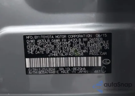 2015 Lexus Gs 350 from USA, damaged, VIN JTHBE1BLXFA015758